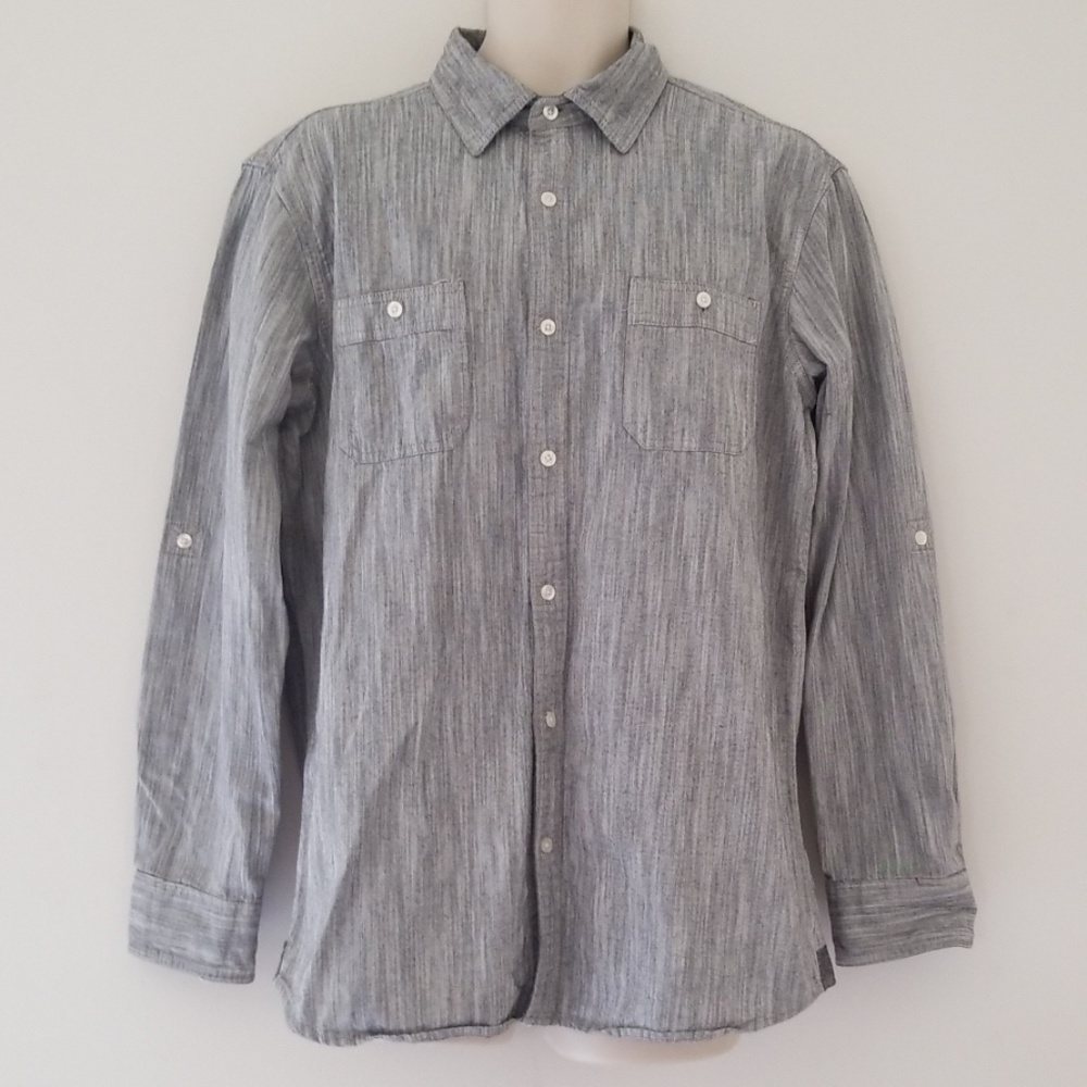 Sonoma Life & Style Mens Gray Button Down Shirt